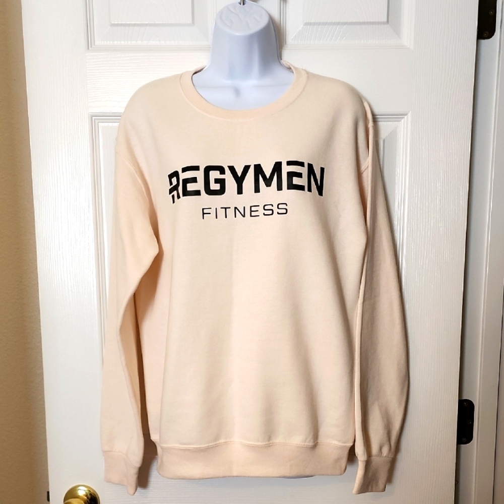 Regymen Fitness Cream Sweatshirt With Black Logo, Unisex, Size Small